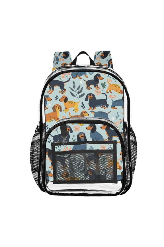 Clear Backpack Dachshund Dogs PVC Transparent BookBag