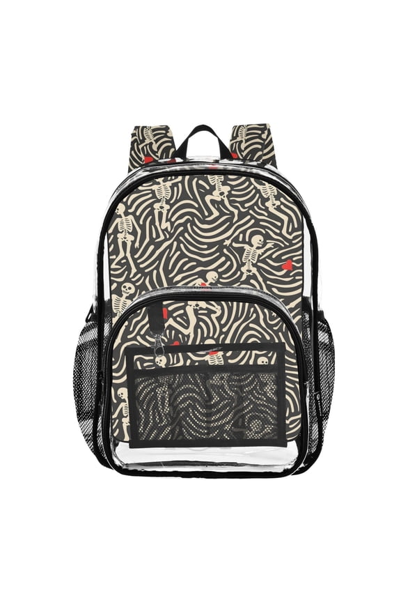 Clear Backpack Dancing Skeletons PVC Transparent BookBag