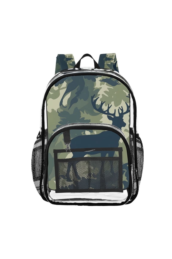 Clear Backpack Deer in Forest PVC Transparent BookBag