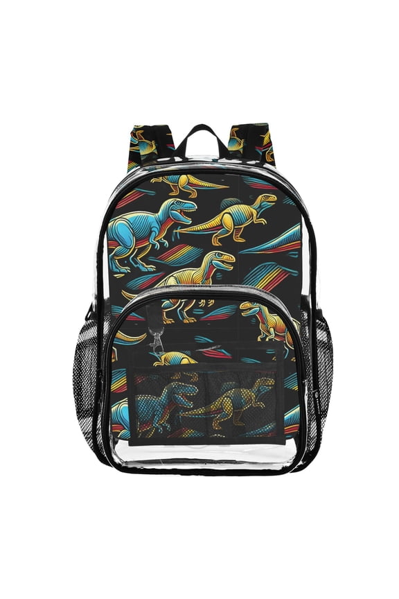 Clear Backpack Dinosaur PVC Transparent BookBag