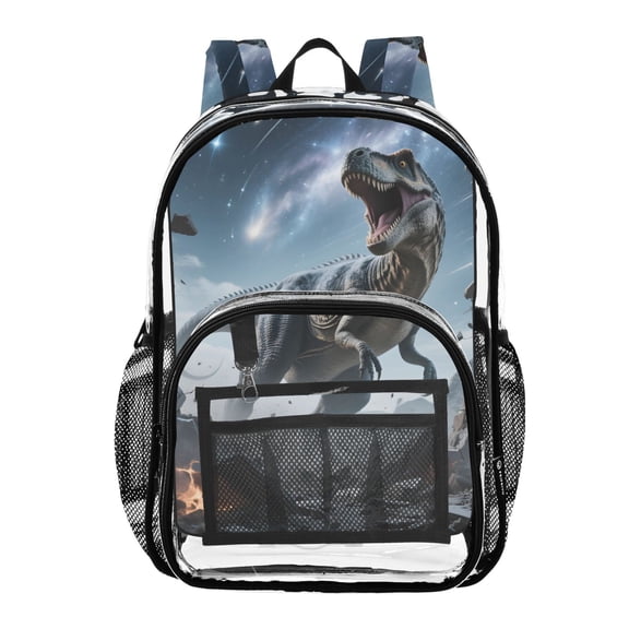 ALAZA Clear Backpack Dinosaur in Wall PVC Transparent BookBag