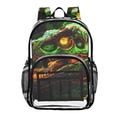 thumbnail image 1 of ALAZA Clear Backpack Dinosaur with Fire PVC Transparent BookBag, 1 of 7