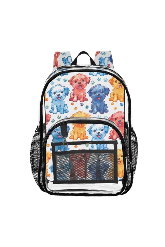Clear Backpack Dog Cartoon PVC Transparent BookBag