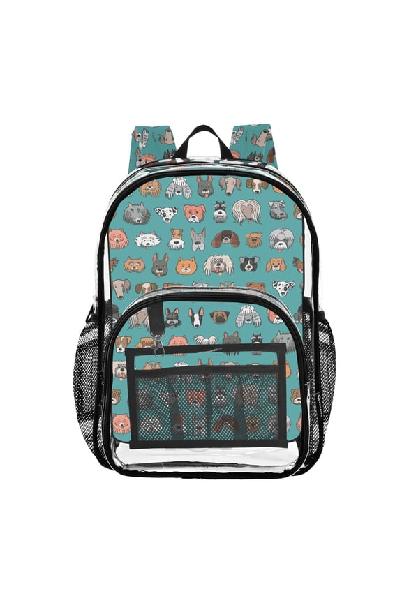 Clear Backpack Dog Funny Animals PVC Transparent BookBag