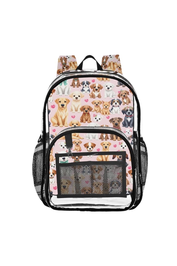 Clear Backpack Dogs Cute PVC Transparent BookBag