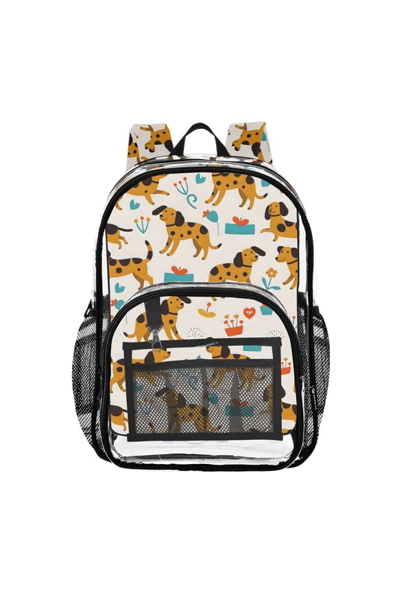 Clear Backpack Dogs Dalmatian PVC Transparent BookBag