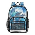thumbnail image 1 of ALAZA Clear Backpack Dolphins Jumped with Wave PVC Transparent BookBag, 1 of 7