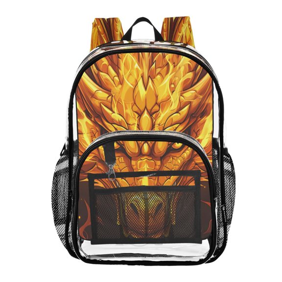 ALAZA Clear Backpack Dragon Head PVC Transparent BookBag