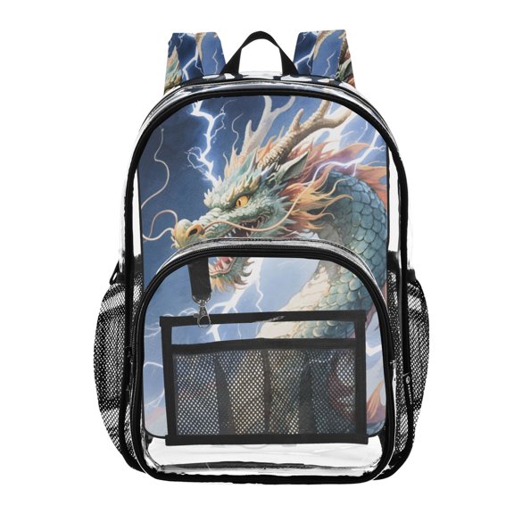 ALAZA Clear Backpack Dragon Lightning-s1 PVC Transparent BookBag