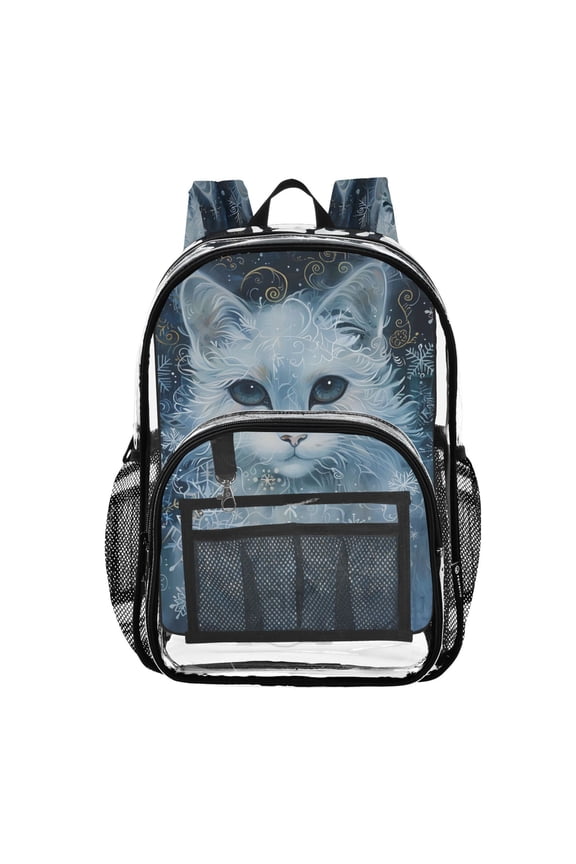 Clear Backpack Dream Art Cat PVC Transparent BookBag