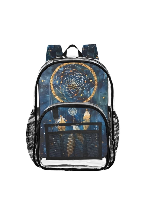 Clear Backpack Dream Catcher Starry PVC Transparent BookBag