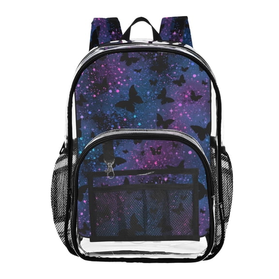 ALAZA Clear Backpack Dreamy Butterfly Night PVC Transparent BookBag