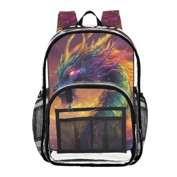 ALAZA Clear Backpack Dreamy Dragon PVC Transparent BookBag