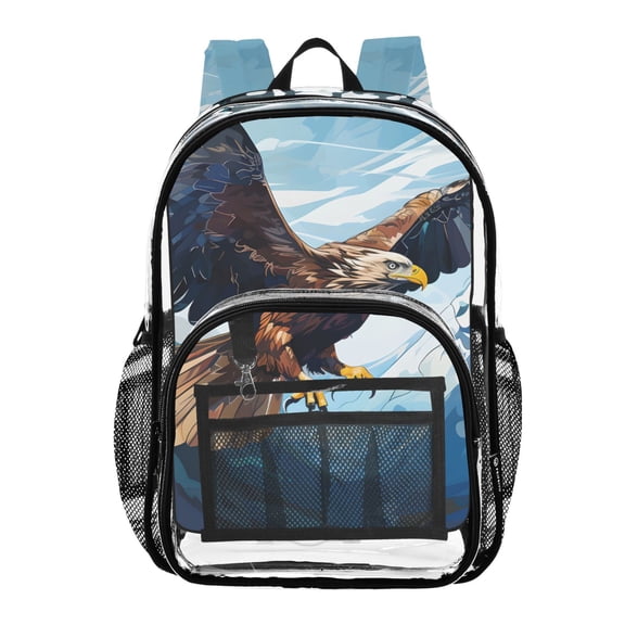 ALAZA Clear Backpack Eagle Flying PVC Transparent BookBag