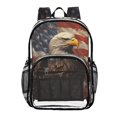 thumbnail image 1 of ALAZA Clear Backpack Eagle with Flag PVC Transparent BookBag, 1 of 7