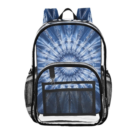 ALAZA Clear Backpack Ethnic Feather PVC Transparent BookBag