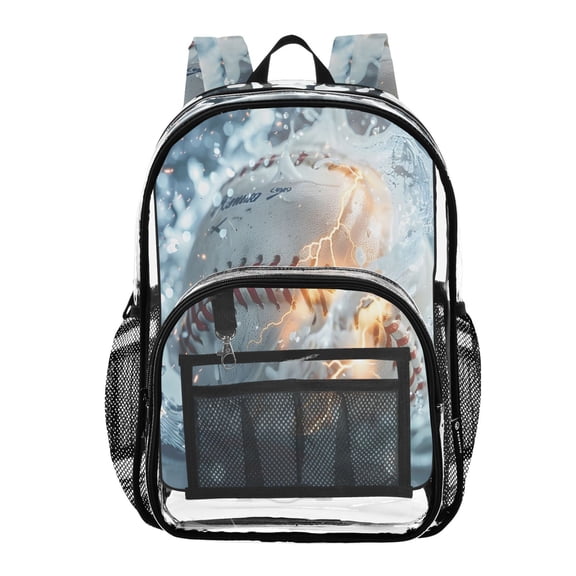 ALAZA Clear Backpack Fire Baseball Water PVC Transparent BookBag