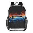 thumbnail image 1 of ALAZA Clear Backpack Fire and Water PVC Transparent BookBag, 1 of 7