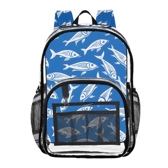 ALAZA Clear Backpack Fishes PVC Transparent BookBag