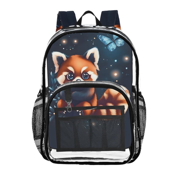 ALAZA Clear Backpack Fox Butterfly PVC Transparent BookBag