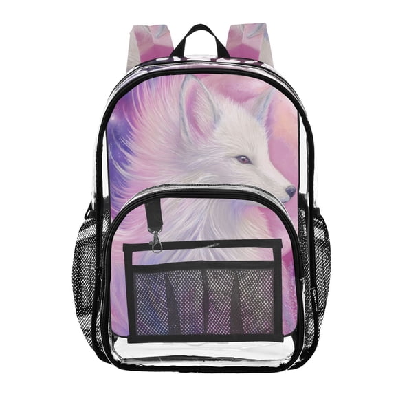 ALAZA Clear Backpack Fox at Moon PVC Transparent BookBag