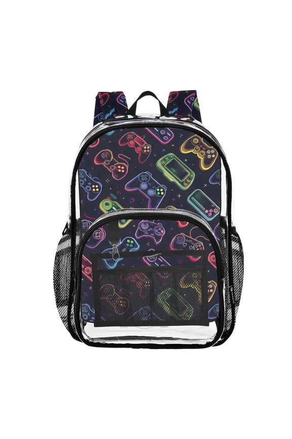 Clear Backpack Game Controller PVC Transparent BookBag
