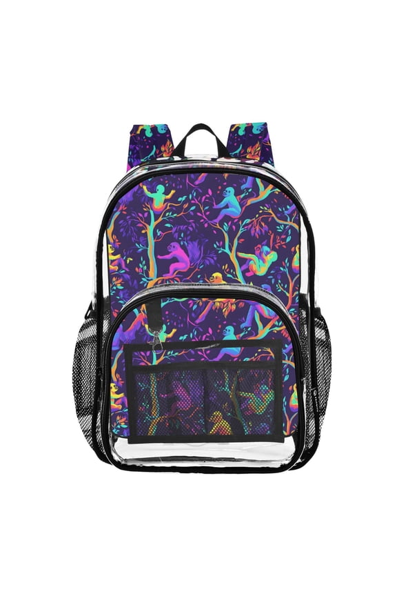 Clear Backpack Gorillas Magic Style PVC Transparent BookBag