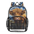 thumbnail image 1 of ALAZA Clear Backpack Highland Cattle Oil Pattern PVC Transparent BookBag, 1 of 7