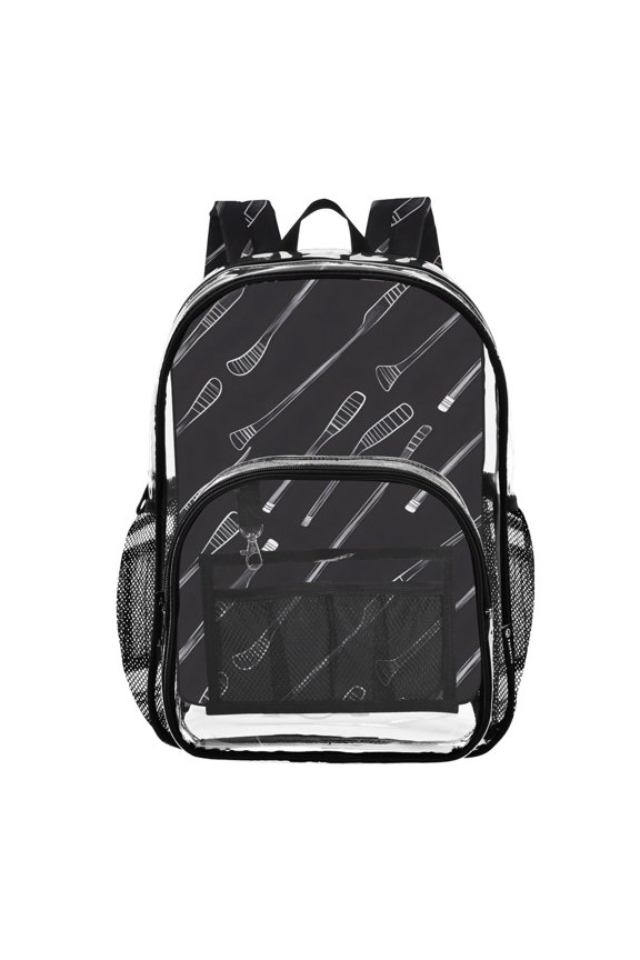 Clear Backpack Hockey Sticks PVC Transparent BookBag
