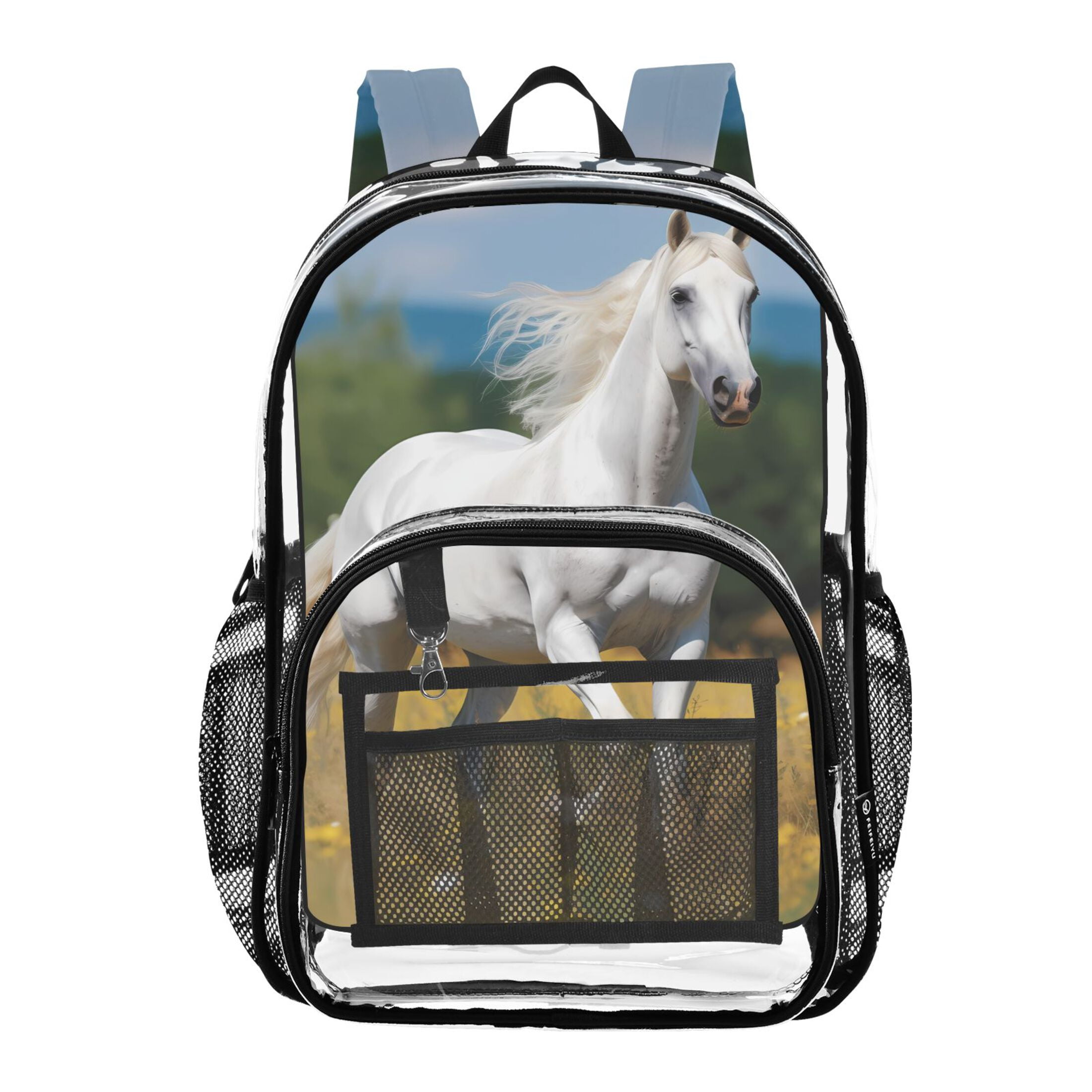3876 Running Horse Clear Fashion Backpack Transparent Travel School Bag Primo Clear Backpack – Eastsport main image 3