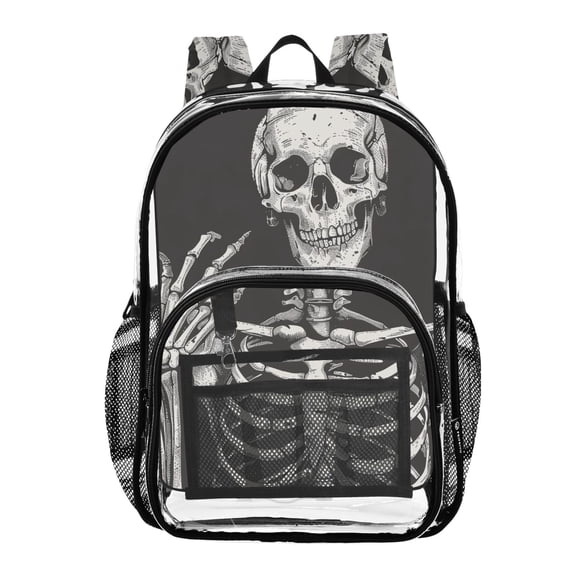 ALAZA Clear Backpack Human Skeleton Skull PVC Transparent BookBag