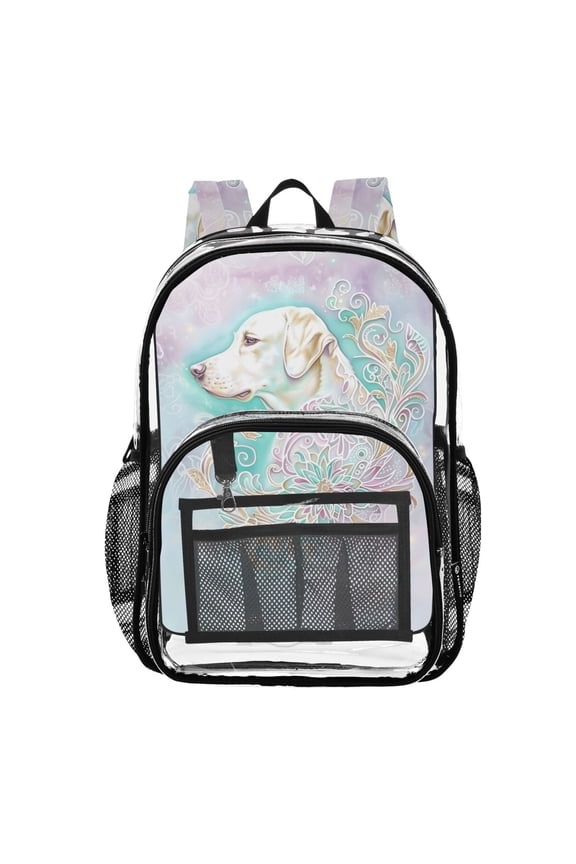 Clear Backpack Labrador Dog PVC Transparent BookBag