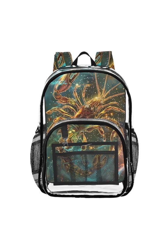 Clear Backpack Magic Scorpio Zodiac PVC Transparent BookBag