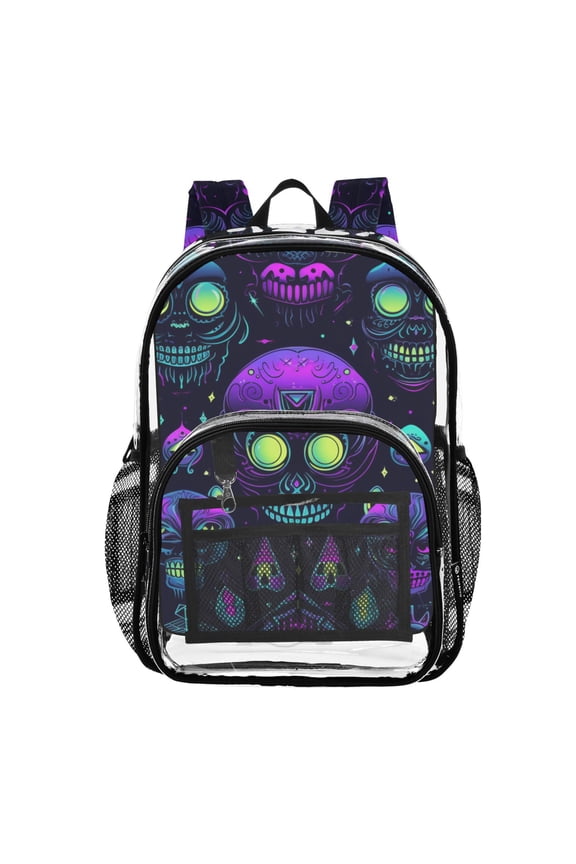 Clear Backpack Magic Skeleton Devil PVC Transparent BookBag