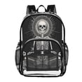 thumbnail image 1 of ALAZA Clear Backpack Mandala Skeleton Sitting PVC Transparent BookBag, 1 of 7