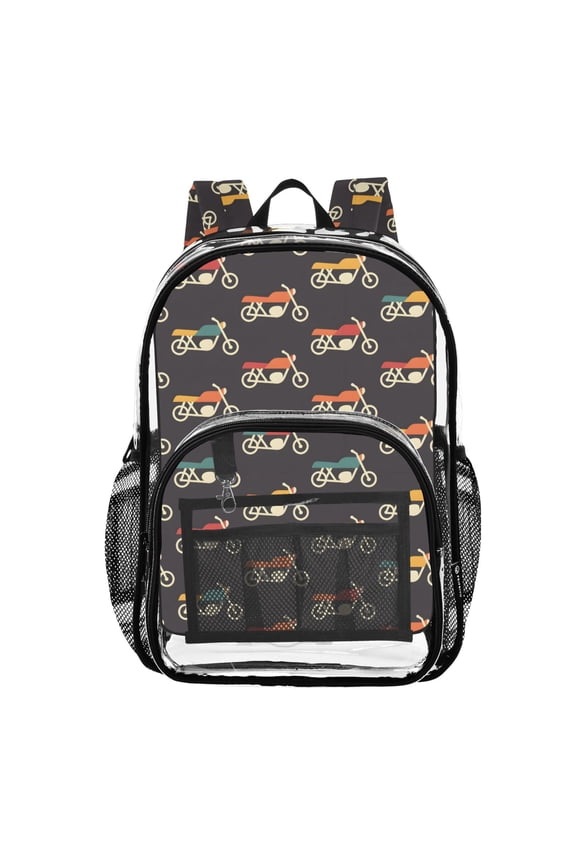 Clear Backpack Motorcycles PVC Transparent BookBag