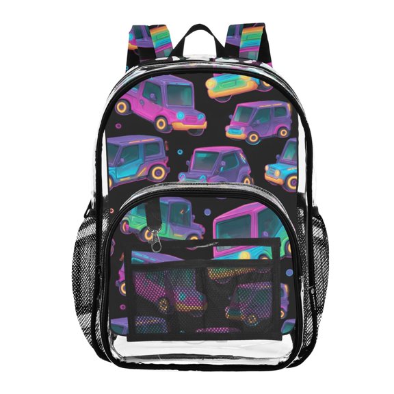 ALAZA Clear Backpack Neon Off Road Vehicle PVC Transparent BookBag