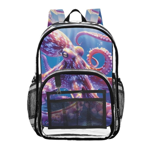 ALAZA Clear Backpack Octopus Underwater PVC Transparent BookBag
