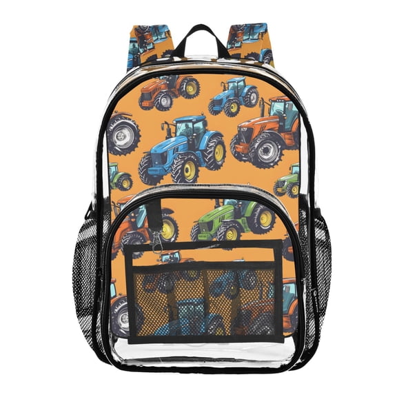 ALAZA Clear Backpack Off-road Vehicles Cars PVC Transparent BookBag