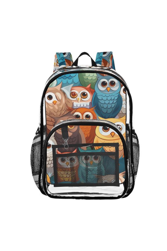 Clear Backpack Owl Cute PVC Transparent BookBag