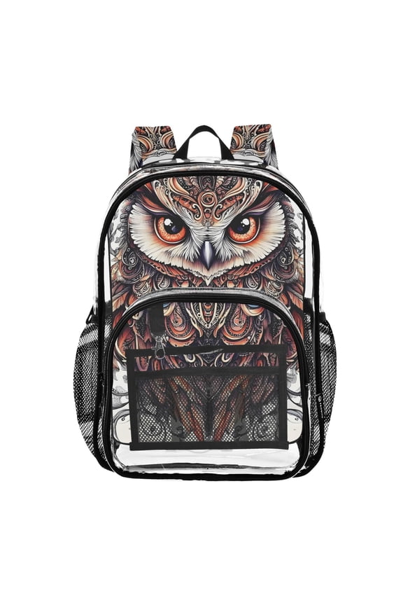 Clear Backpack Owl PVC Transparent BookBag