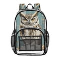 thumbnail image 1 of ALAZA Clear Backpack Owl on Wood PVC Transparent BookBag, 1 of 7
