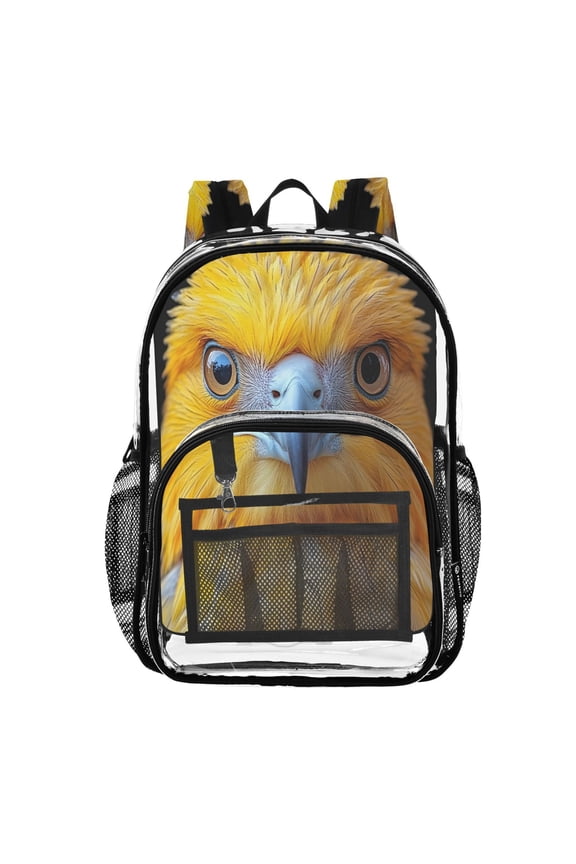 Clear Backpack Parrot Head PVC Transparent BookBag