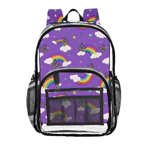 ALAZA Clear Backpack Rainbows Butterfly PVC Transparent BookBag