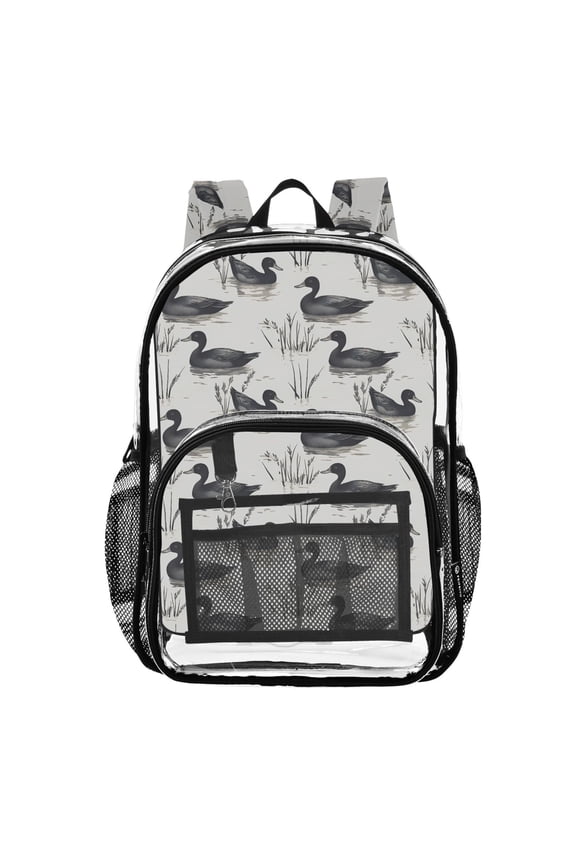 Clear Backpack Retro Ducks Swim PVC Transparent BookBag