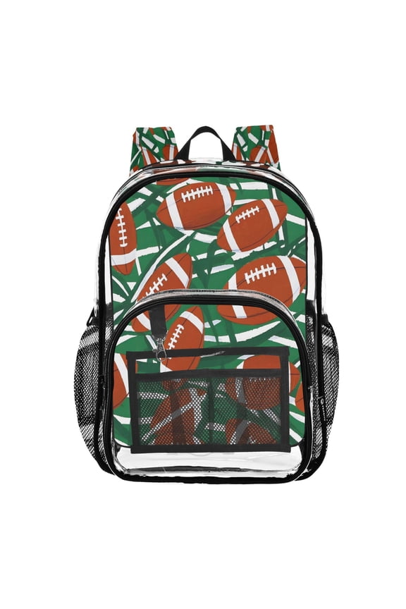 Clear Backpack Rugby Balls Football PVC Transparent BookBag