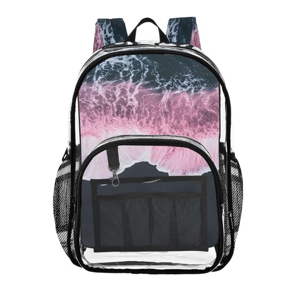 ALAZA Clear Backpack Sand Beach Landscape PVC Transparent BookBag
