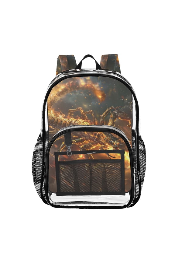 Clear Backpack Scorpio with Fire PVC Transparent BookBag