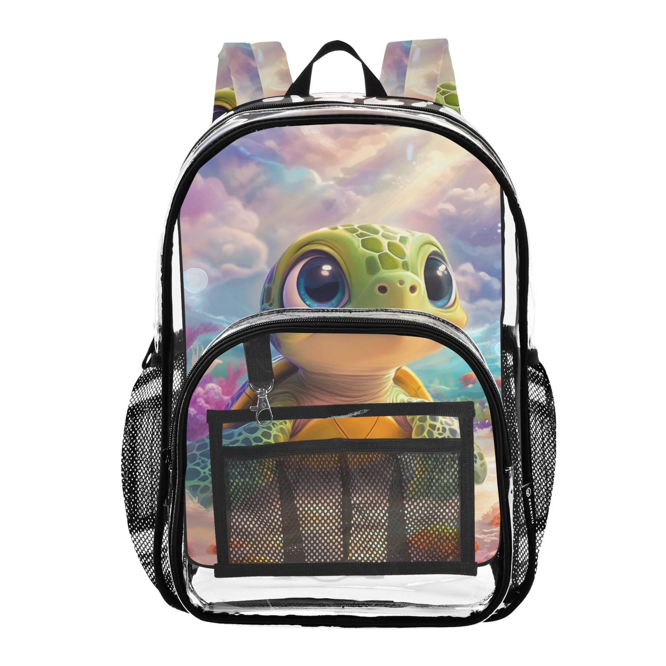 7670 Quilted Small Backpack Sea Turtles Mini Backpack Purse College Travel Sea Turtle Backpack – Jungaloo main image 2