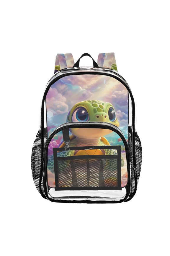 Clear Backpack Sea Turtles Sunshine PVC Transparent BookBag